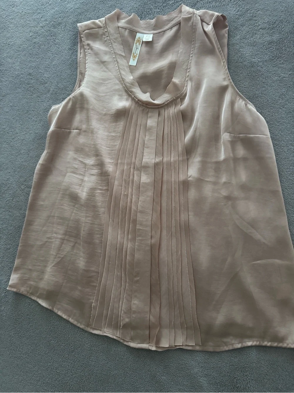 Sleeveless Pleated Front Tank Top - Blush